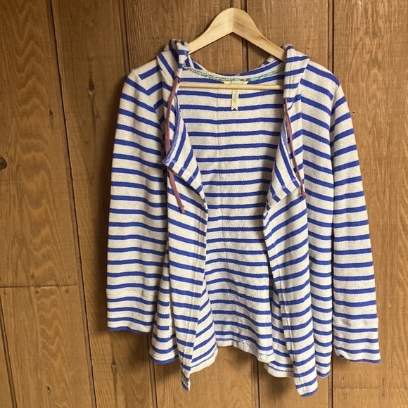Matilda Jane heavy waffle knit open front striped cardigan with lace details S - Picture 1 of 9